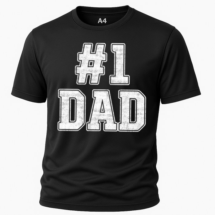 Number 1 Dad Number One Dad Fathers Day Outfit For Daddy Gift Cooling Performance Crew T-Shirt
