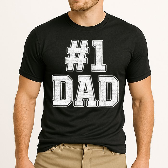 Number 1 Dad Number One Dad Fathers Day Outfit For Daddy Gift Cooling Performance Crew T-Shirt