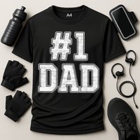 Number 1 Dad Number One Dad Fathers Day Outfit For Daddy Gift Cooling Performance Crew T-Shirt