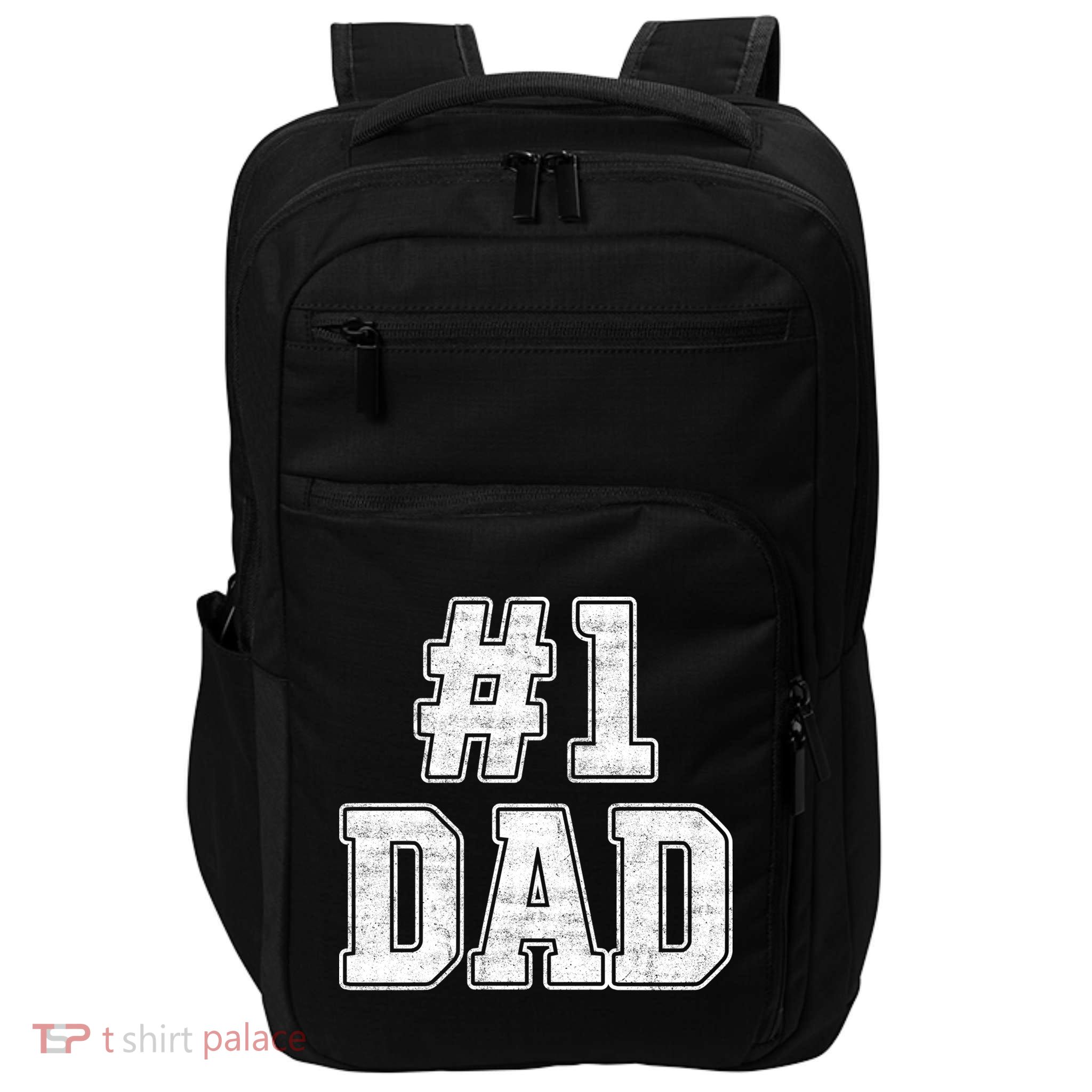Number 1 Dad Number One Dad Fathers Day Outfit For Daddy Gift Impact Tech Backpack
