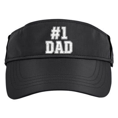 Number 1 Dad Number One Dad Fathers Day Outfit For Daddy Gift Adult Drive Performance Visor