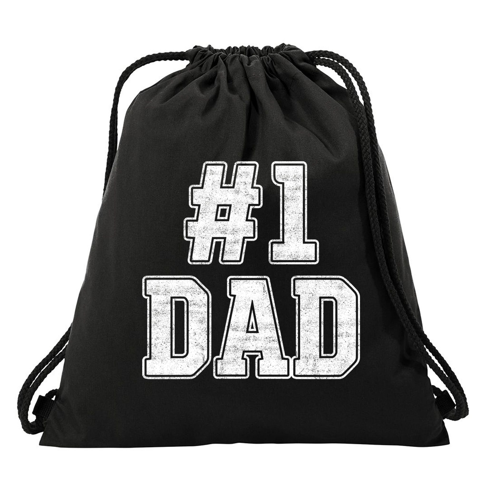 Number 1 Dad Number One Dad Fathers Day Outfit For Daddy Gift Drawstring Bag