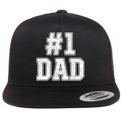 Number 1 Dad Number One Dad Fathers Day Outfit For Daddy Gift Flatbill Hat