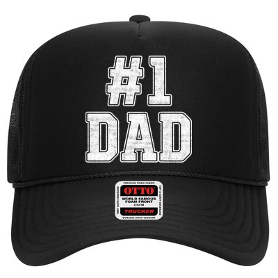 Number 1 Dad Number One Dad Fathers Day Outfit For Daddy Gift Trucker Hat