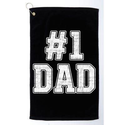 Number 1 Dad Number One Dad Fathers Day Outfit For Daddy Gift Golf Towel