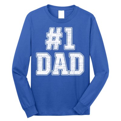 Number 1 Dad Number One Dad Fathers Day Outfit For Daddy Gift Long Sleeve Shirt