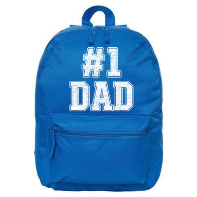 Number 1 Dad Number One Dad Fathers Day Outfit For Daddy Gift 16 in Basic Backpack