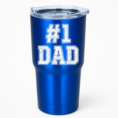 Number 1 Dad Number One Dad Fathers Day Outfit For Daddy Gift Tumbler