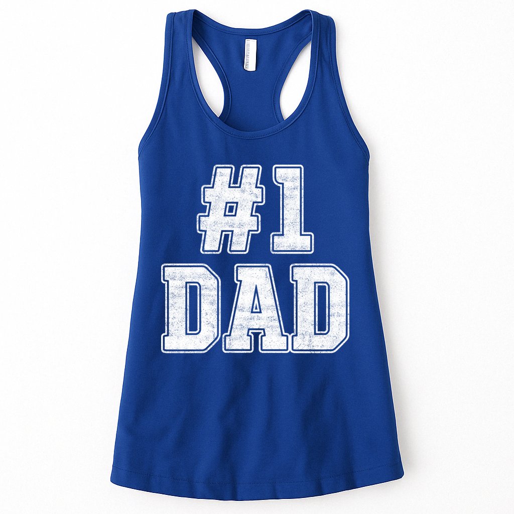 Number 1 Dad Number One Dad Fathers Day Outfit For Daddy Gift Womens Tank Top