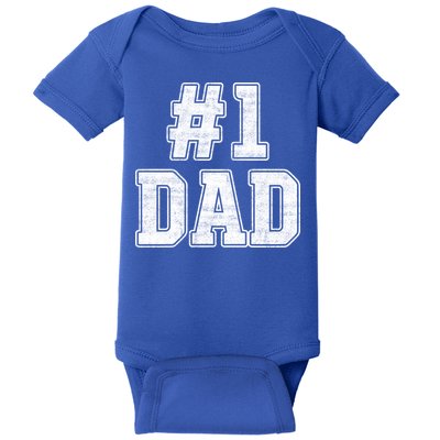 Number 1 Dad Number One Dad Fathers Day Outfit For Daddy Gift Baby Bodysuit