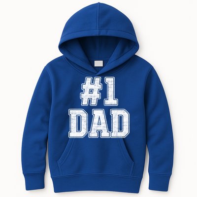 Number 1 Dad Number One Dad Fathers Day Outfit For Daddy Gift Kids Hoodie