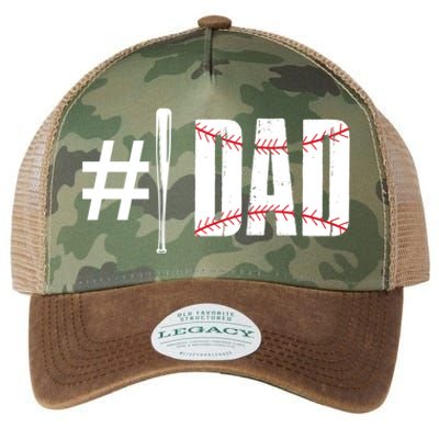 Number 1 Dad Baseball Dad Daddy Sports Player Fathers Day Funny Gift Legacy Tie Dye Trucker Hat