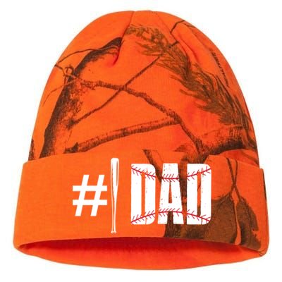 Number 1 Dad Baseball Dad Daddy Sports Player Fathers Day Funny Gift Kati Licensed 12" Camo Beanie