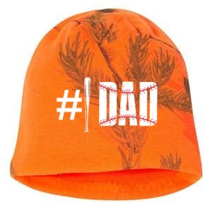 Number 1 Dad Baseball Dad Daddy Sports Player Fathers Day Funny Gift Kati - Camo Knit Beanie