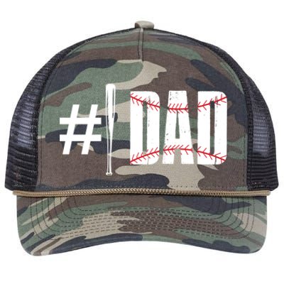 Number 1 Dad Baseball Dad Daddy Sports Player Fathers Day Funny Gift Retro Rope Trucker Hat Cap