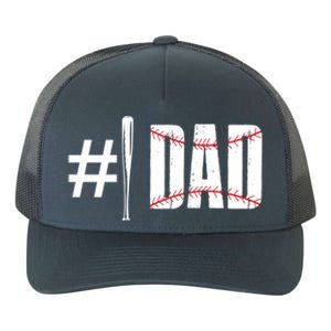 Number 1 Dad Baseball Dad Daddy Sports Player Fathers Day Funny Gift Yupoong Adult 5-Panel Trucker Hat