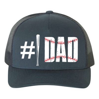 Number 1 Dad Baseball Dad Daddy Sports Player Fathers Day Funny Gift Yupoong Adult 5-Panel Trucker Hat