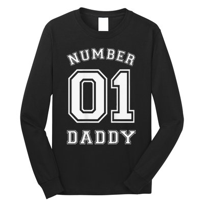 Number 1 Dad Sports Jersey Style for Father's Day Long Sleeve Shirt