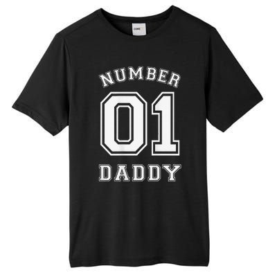 Number 1 Dad Sports Jersey Style for Father's Day Tall Fusion ChromaSoft Performance T-Shirt