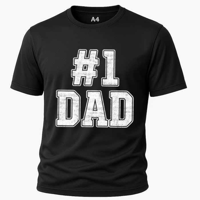 Number 1 Dad Number One Dad Fathers Day Outfit For Daddy Cute Gift Cooling Performance Crew T-Shirt