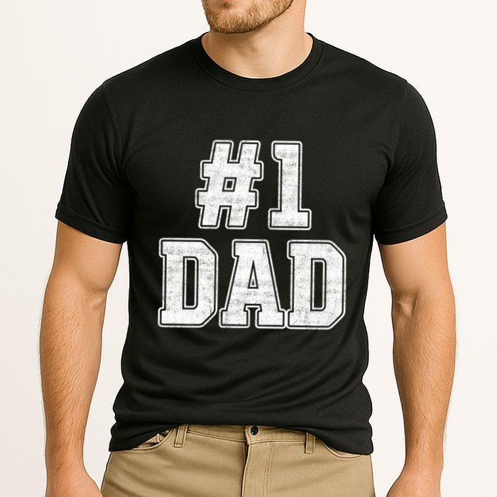 Number 1 Dad Number One Dad Fathers Day Outfit For Daddy Cute Gift Cooling Performance Crew T-Shirt