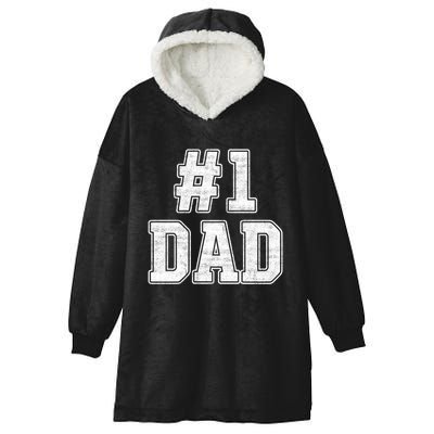 Number 1 Dad Number One Dad Fathers Day Outfit For Daddy Cute Gift Hooded Wearable Blanket