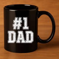 Number 1 Dad Number One Dad Fathers Day Outfit For Daddy Cute Gift 11oz C Handle Ceramic Mug