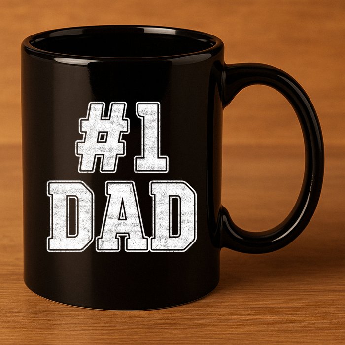 Number 1 Dad Number One Dad Fathers Day Outfit For Daddy Cute Gift 11oz C Handle Ceramic Mug