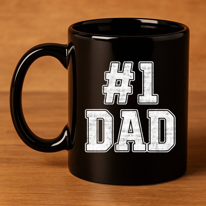 Number 1 Dad Number One Dad Fathers Day Outfit For Daddy Cute Gift 11oz C Handle Ceramic Mug