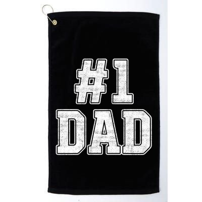 Number 1 Dad Number One Dad Fathers Day Outfit For Daddy Cute Gift Golf Towel