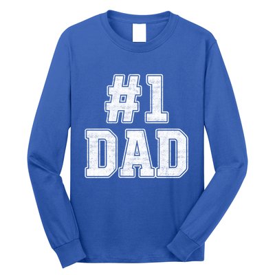 Number 1 Dad Number One Dad Fathers Day Outfit For Daddy Cute Gift Long Sleeve Shirt