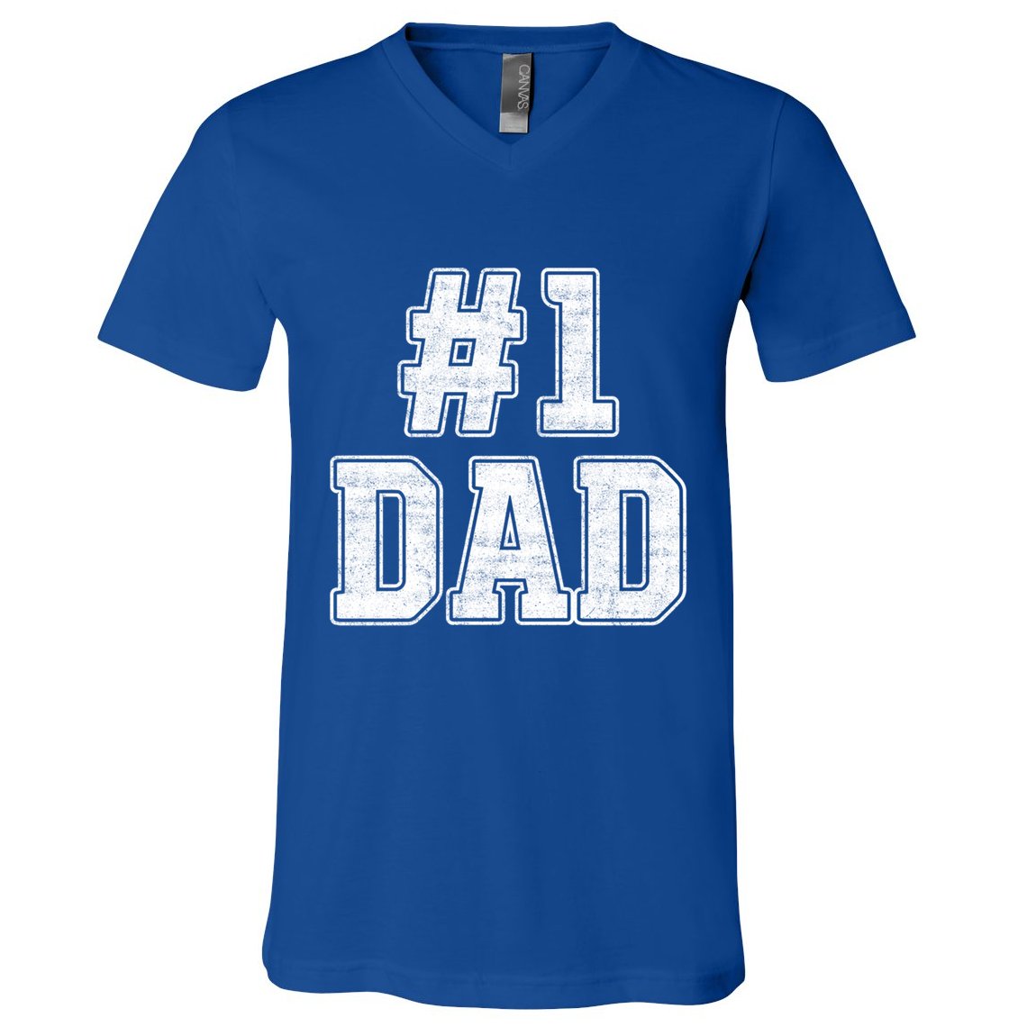 Number 1 Dad Number One Dad Fathers Day Outfit For Daddy Cute Gift V-Neck T-Shirt