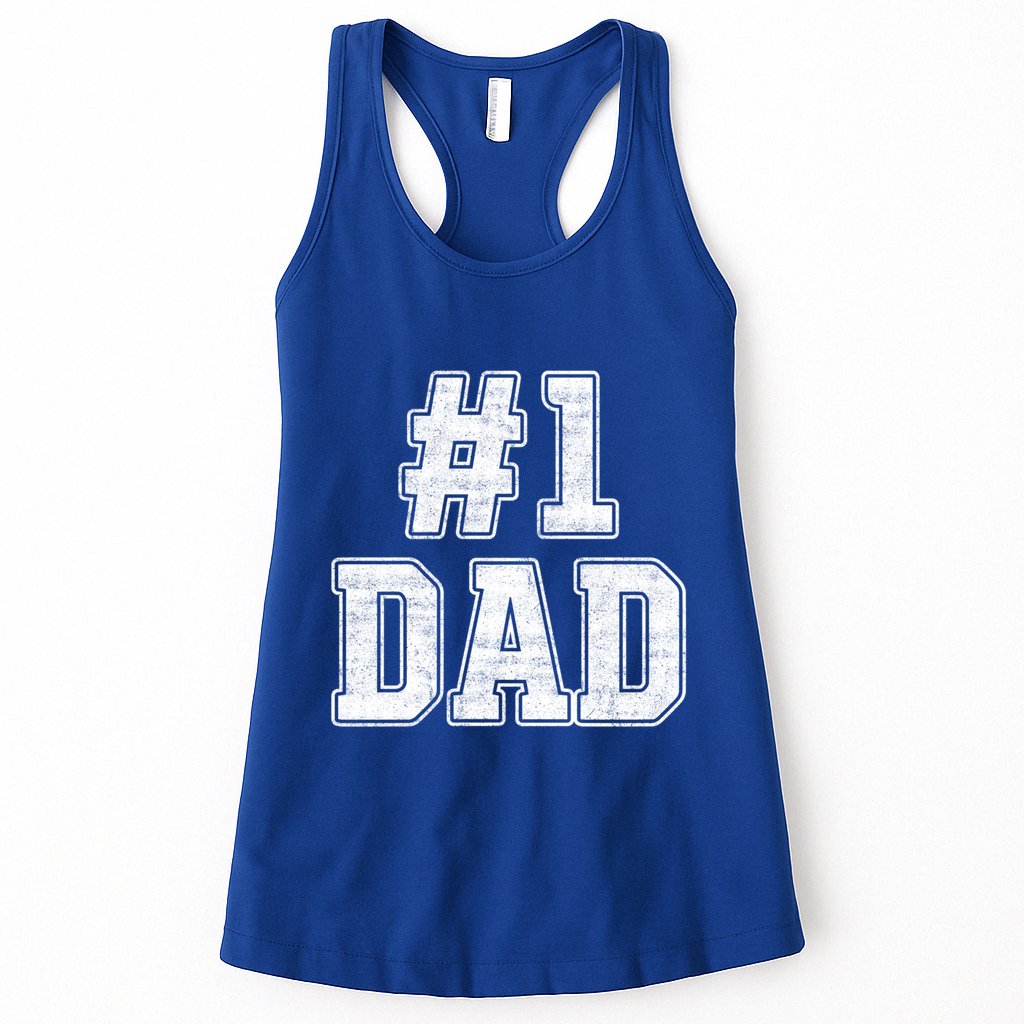 Number 1 Dad Number One Dad Fathers Day Outfit For Daddy Cute Gift Womens Tank Top