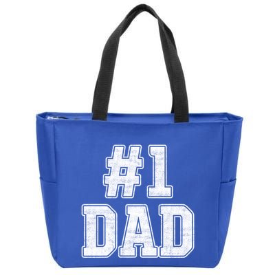 Number 1 Dad Number One Dad Fathers Day Outfit For Daddy Cute Gift Zip Tote Bag