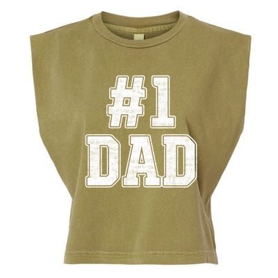 Number 1 Dad Number One Dad Fathers Day Outfit For Daddy Cute Gift Garment-Dyed Women's Muscle Tee