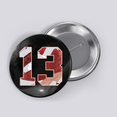 Number 13 Dune Red 13s Matching Button