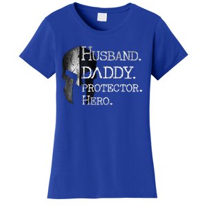 Number 1 Dad Husband Daddy Protector Hero Funny Gift Women's T-Shirt