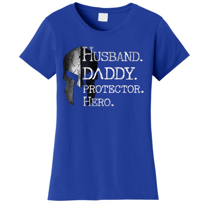 Number 1 Dad Husband Daddy Protector Hero Funny Gift Women's T-Shirt