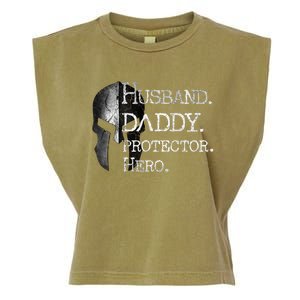 Number 1 Dad Husband Daddy Protector Hero Funny Gift Garment-Dyed Women's Muscle Tee