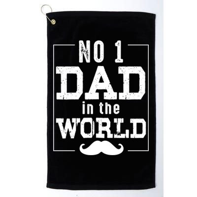 Number 1 Dad In The World Gift Funny Fathers Day Cute Gift Golf Towel