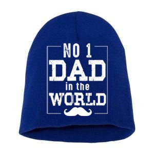 Number 1 Dad In The World Gift Funny Fathers Day Cute Gift Short Acrylic Beanie