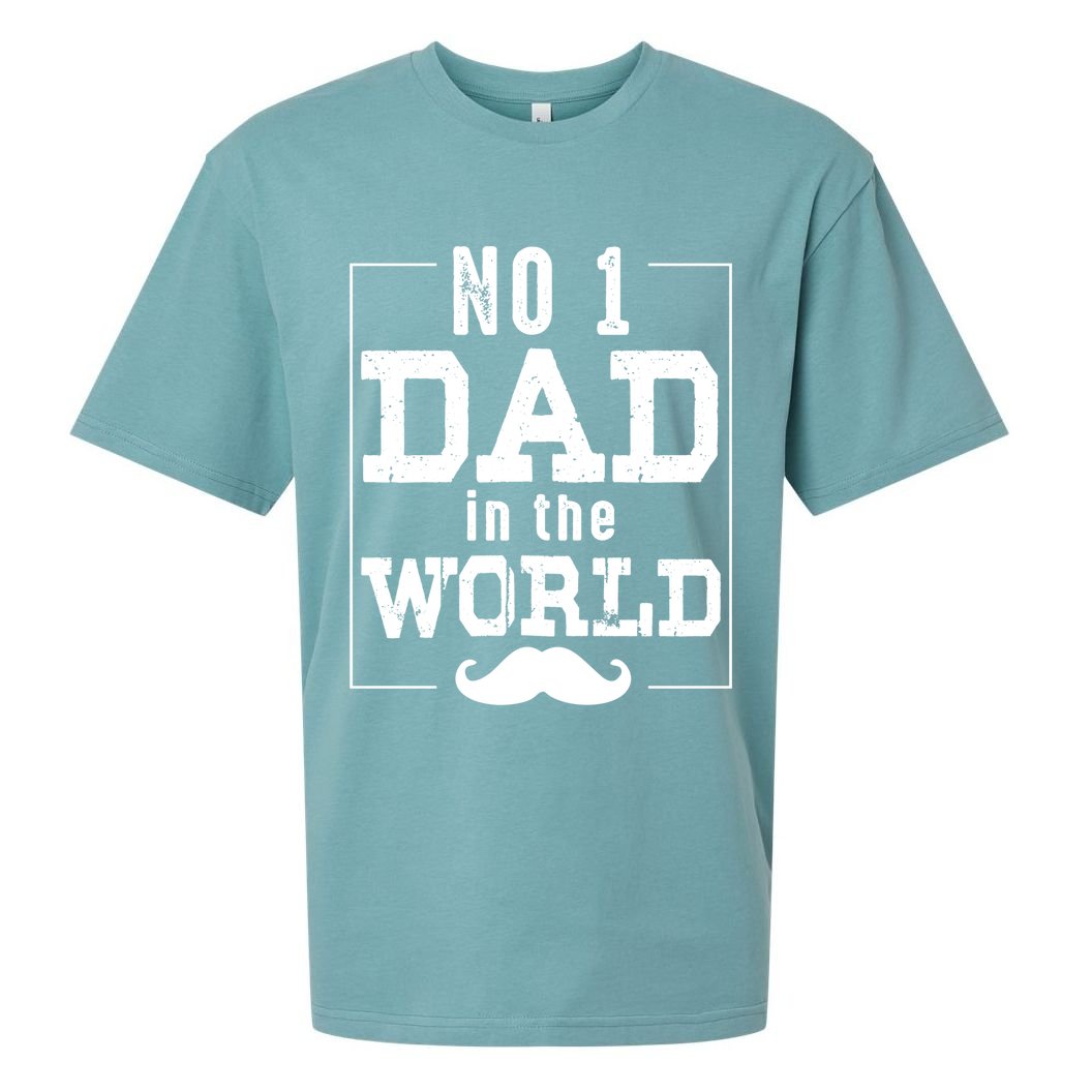 Number 1 Dad In The World Gift Funny Fathers Day Cute Gift Sueded Cloud Jersey T-Shirt