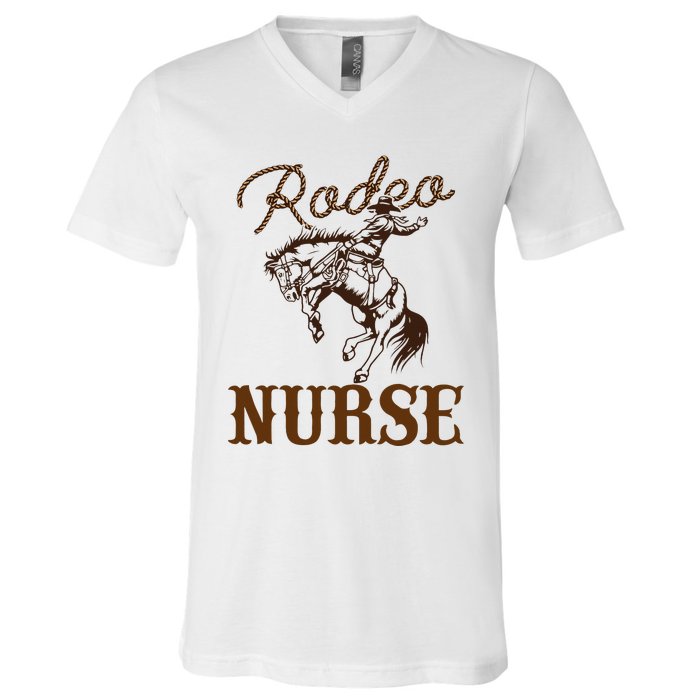 Nurse 1st First Birthday Cowboy Rn Western Rodeo Party V-Neck T-Shirt