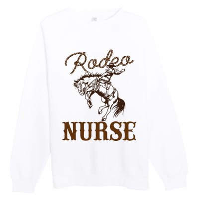 Nurse 1st First Birthday Cowboy Rn Western Rodeo Party Premium Crewneck Sweatshirt