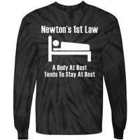 NewtonS 1st Law Body At Rest Tends To Stay At Rest Tie-Dye Long Sleeve Shirt