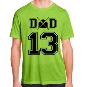 Number 13 Players Biggest Fan For Baseball Or Softball Dad Gift Adult ChromaSoft Performance T-Shirt