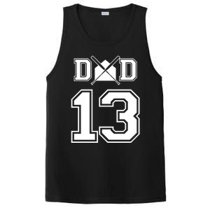 Number 13 Players Biggest Fan For Baseball Or Softball Dad Gift PosiCharge Competitor Tank