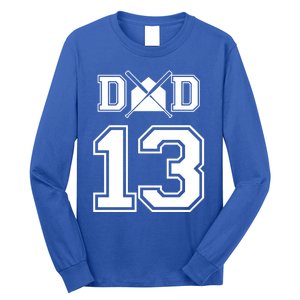 Number 13 Players Biggest Fan For Baseball Or Softball Dad Gift Long Sleeve Shirt