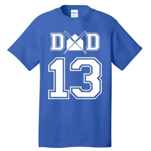 Number 13 Players Biggest Fan For Baseball Or Softball Dad Gift Tall T-Shirt