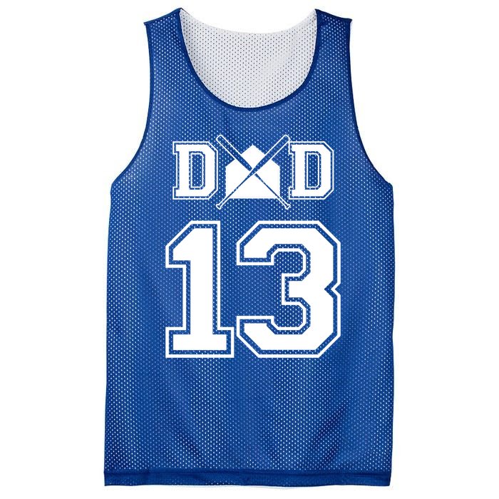 Number 13 Players Biggest Fan For Baseball Or Softball Dad Gift Mesh Reversible Basketball Jersey Tank